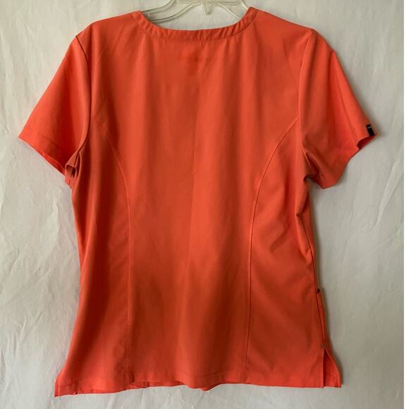Scrubstar Women's Orange Scrub Top Medium Zipper Neckline Workwear - Picture 2 of 8